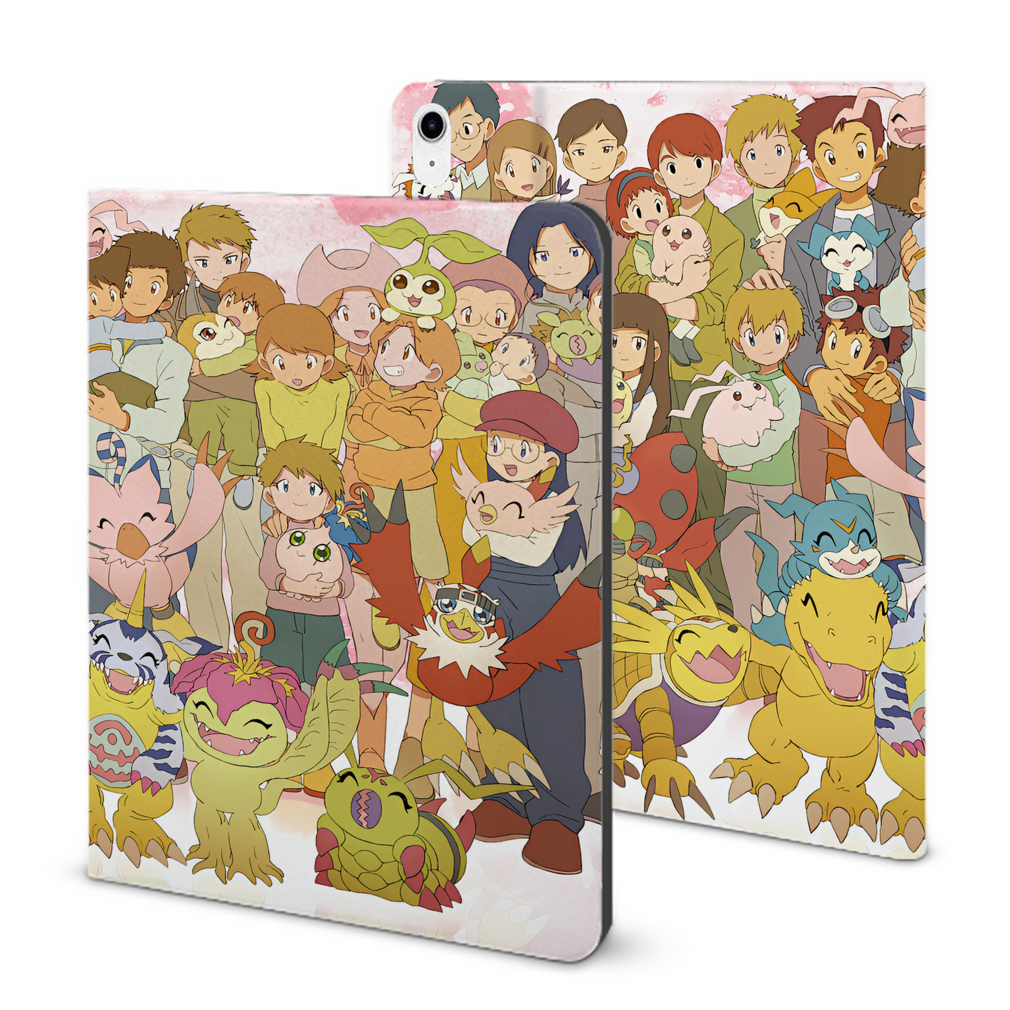 （画像用） Digimon デジタルモンスター/デジモン IPad ケース ブック型 PUレザー TPU 耐衝撃 軽量 薄型 ペン収納なし 全面保護 IPad 各モデル対応